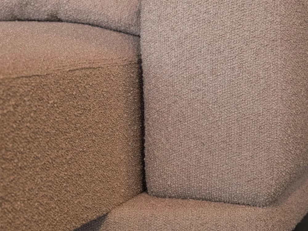 Close-up of fitted upholstery fabric on a sofa