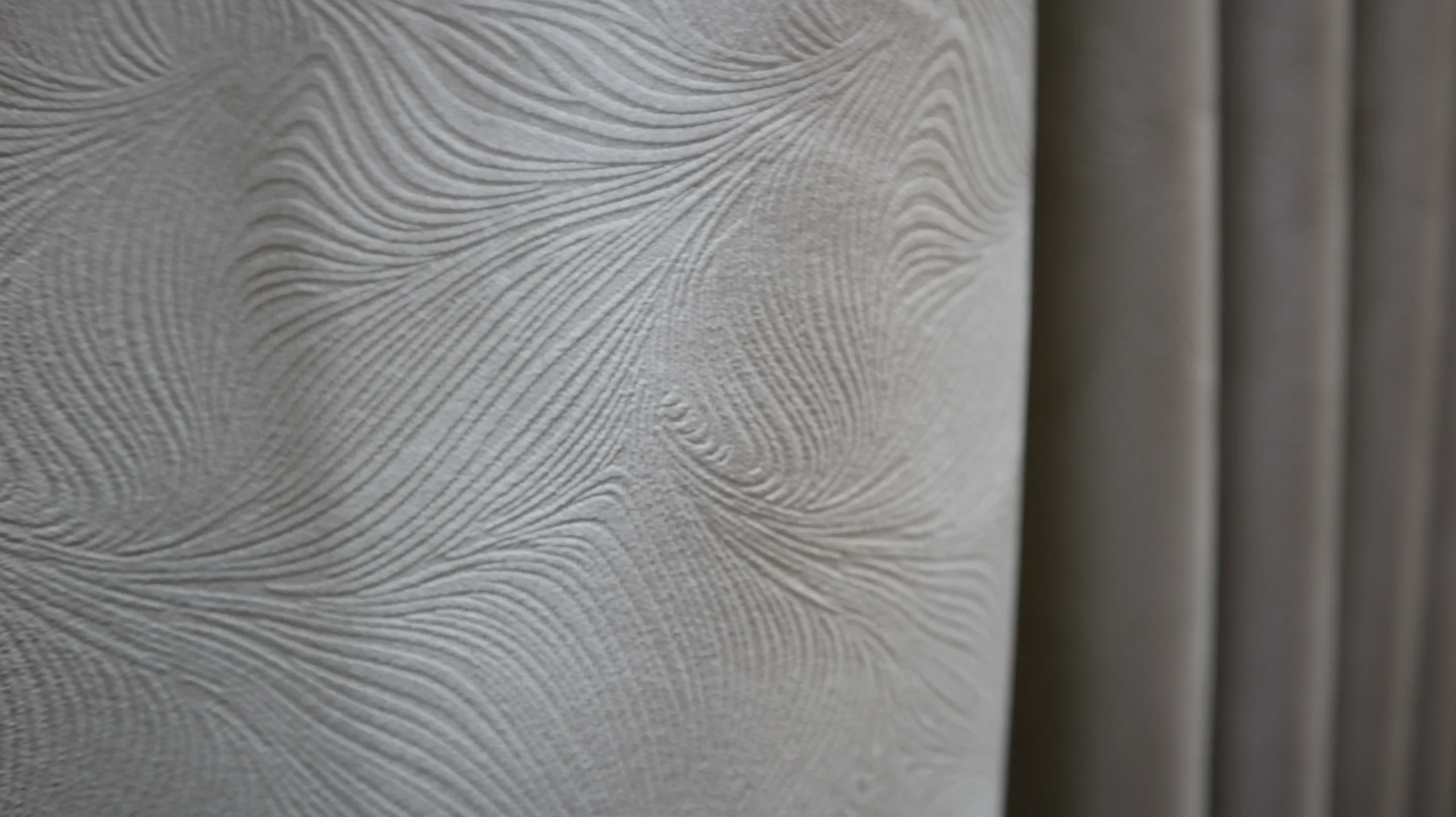 Minimalist textured curtains in a contemporary interior