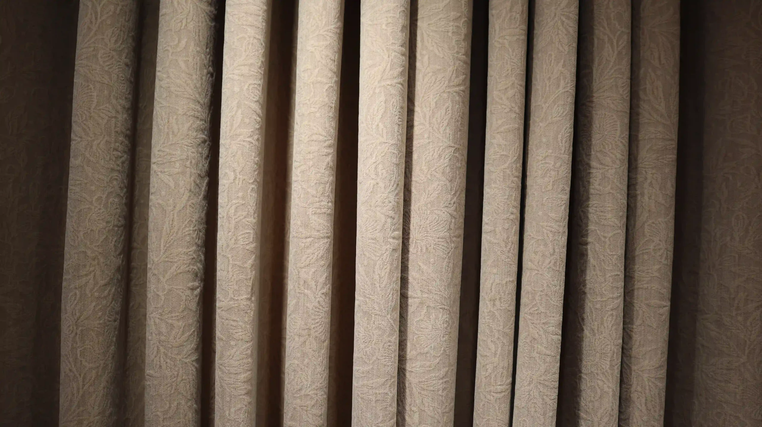 Textured curtains with a layered fabric finish