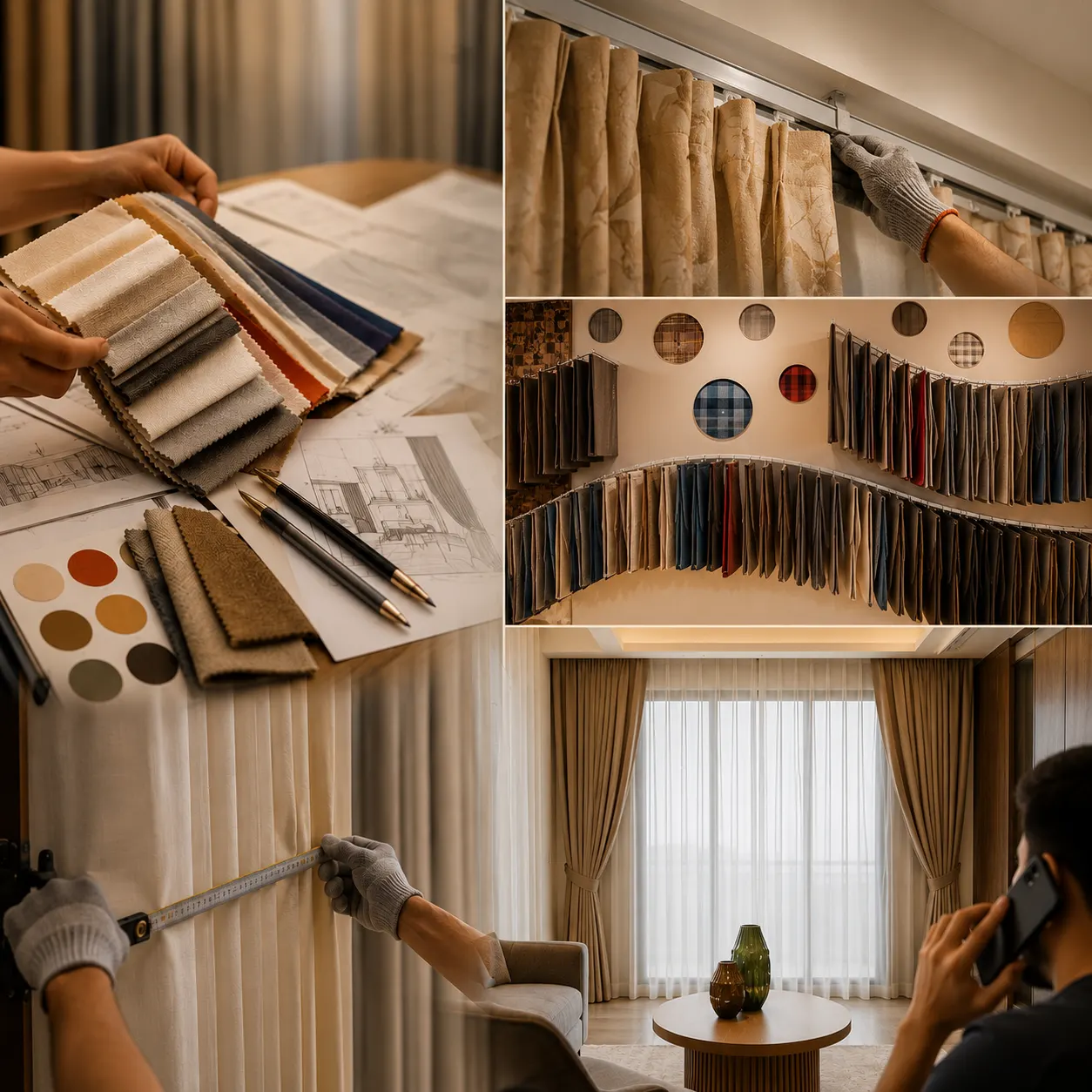 Completed curtain installation in a premium interior